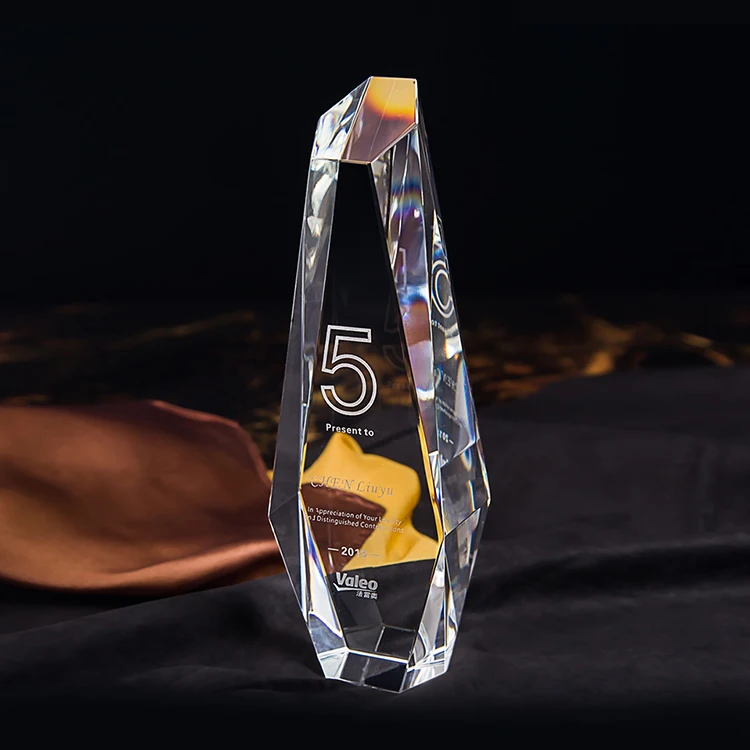 Featured raw k9 crystal trophy and Hold glass prize for graduation gifts