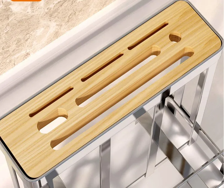 Многофункциональный настольный органайзер для кухонной утвари, органайзер для хранения, держатель для сушки ножей из нержавеющей стали