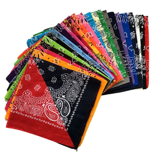 Colorful On Stock 100% Cotton Bandana Headband Gift Custom Print Logo Bandana For Hair