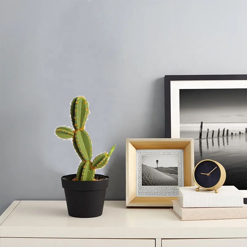 Home decoration cheap best selling artificial cactus potted 23 cm mini green decorative plants