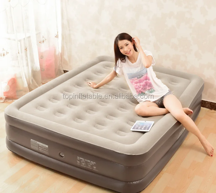 Best Price Europe Top sale auto inflatable Mattress with Built-in Pump indoor Inflatable airbed Mattress integrated pillow