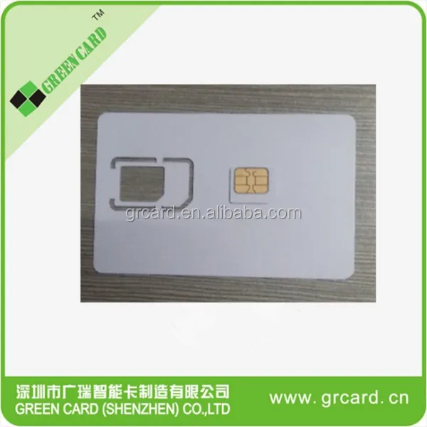 
CR80 standard credit card size Blank gsm sim card 