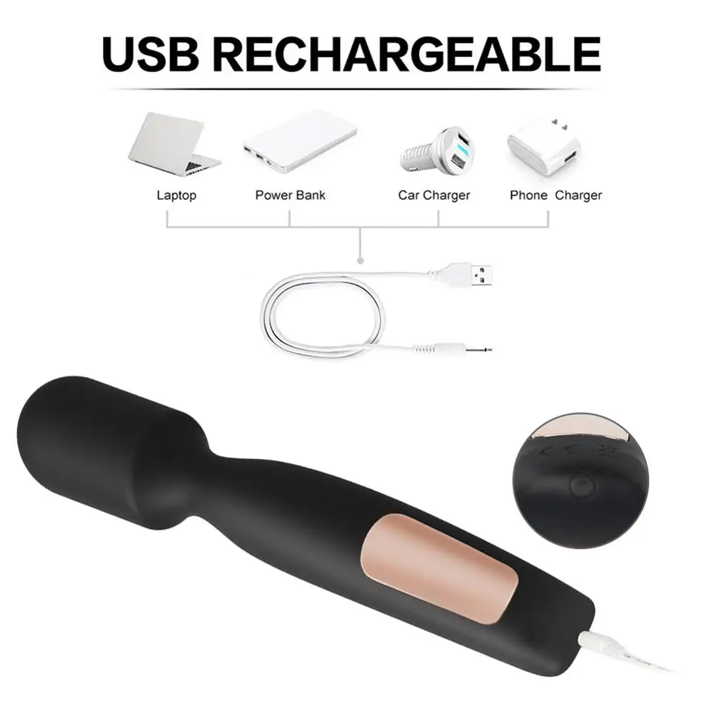 
Levett Dildo Vibrator 16 Vibration Speeds USB Rechargeable AV Wand Massager Vagina Vibrator for Women 