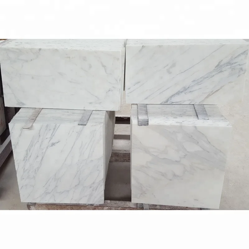 Italian Bianco White Carrara Marble Floor Tiles ultra Thin Marble Stone Veneer