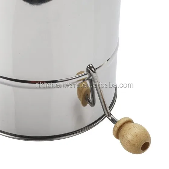 Professional Kitchen Baking Accessories Series Stainless Steel Rotary 5 Cup Industrial Flour Sifter