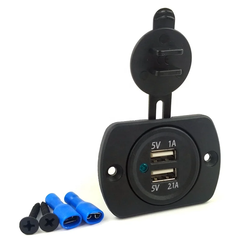 
Manufacturer Price DC 12V USB Socket 3.1A Dual USB Car Charger Socket For Modified Car Motorcycle Boat Bus Marine 