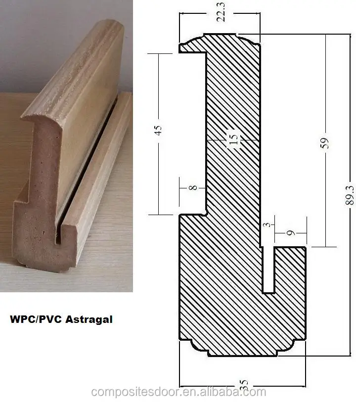 USA standard WPC PVC door frame brick mould