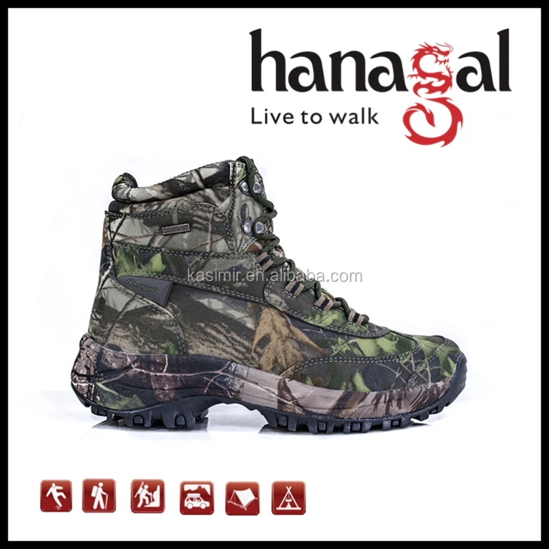 Stock outdoor king-tex waterproof camouflage hunting boots for men,low MOQ