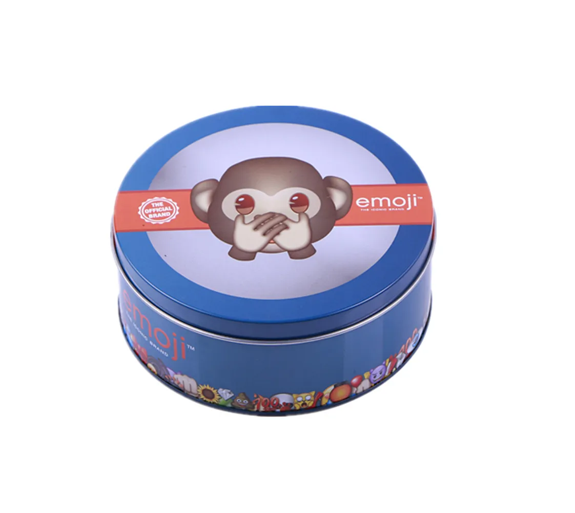 
Customized round tin can for cookies and candy 
