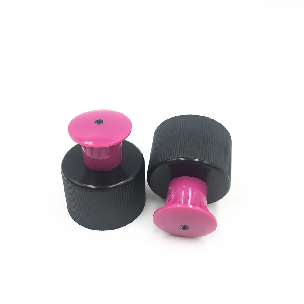 Plastic shampoo bottle push pull lid cap 24 /410 28/410