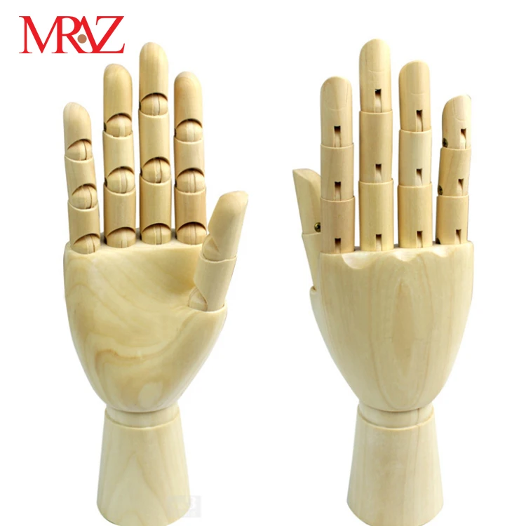 
handmade natural unique drawing very young wood articulated manikin hand 