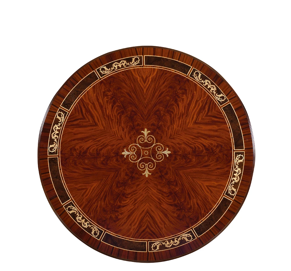 Baroque Wooden Round Table,Antique French Wood Round Dining Table
