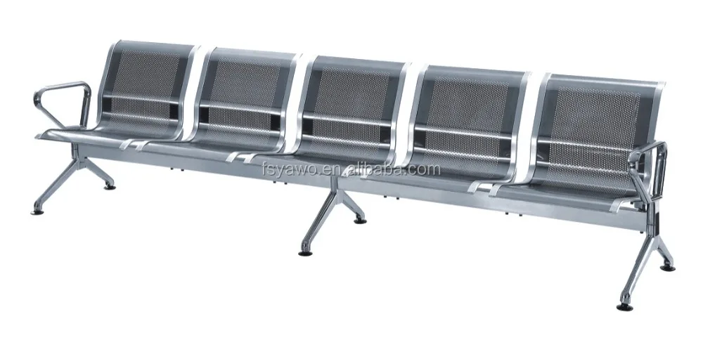 Good Design Stainless Steel Chair with Middle Arm Waiting Chairs for Barber Shop (YA-52)