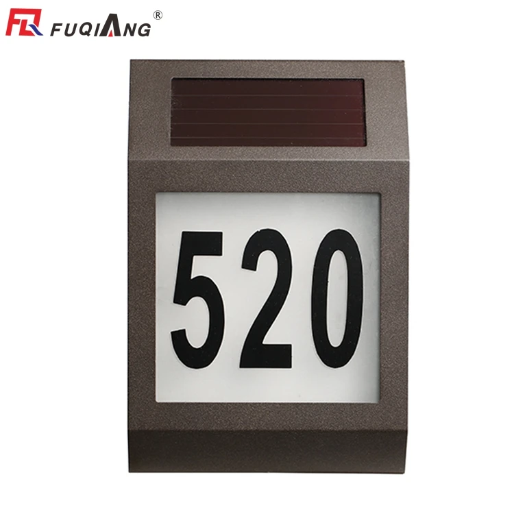 
Solar power stainless steel 2pcs LED house address number doorplate 