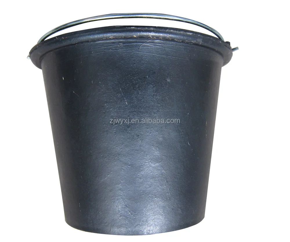 recycled rubber bucket,flexible rubber pail with steel handle,Economy rubber bucket