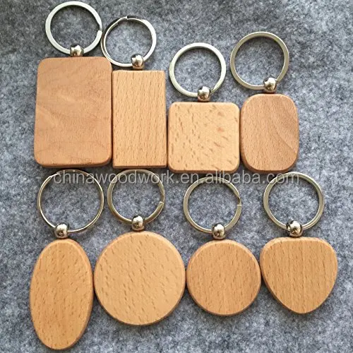 
DIY Blank Wooden Key Chain Personalized Wood Keychains 