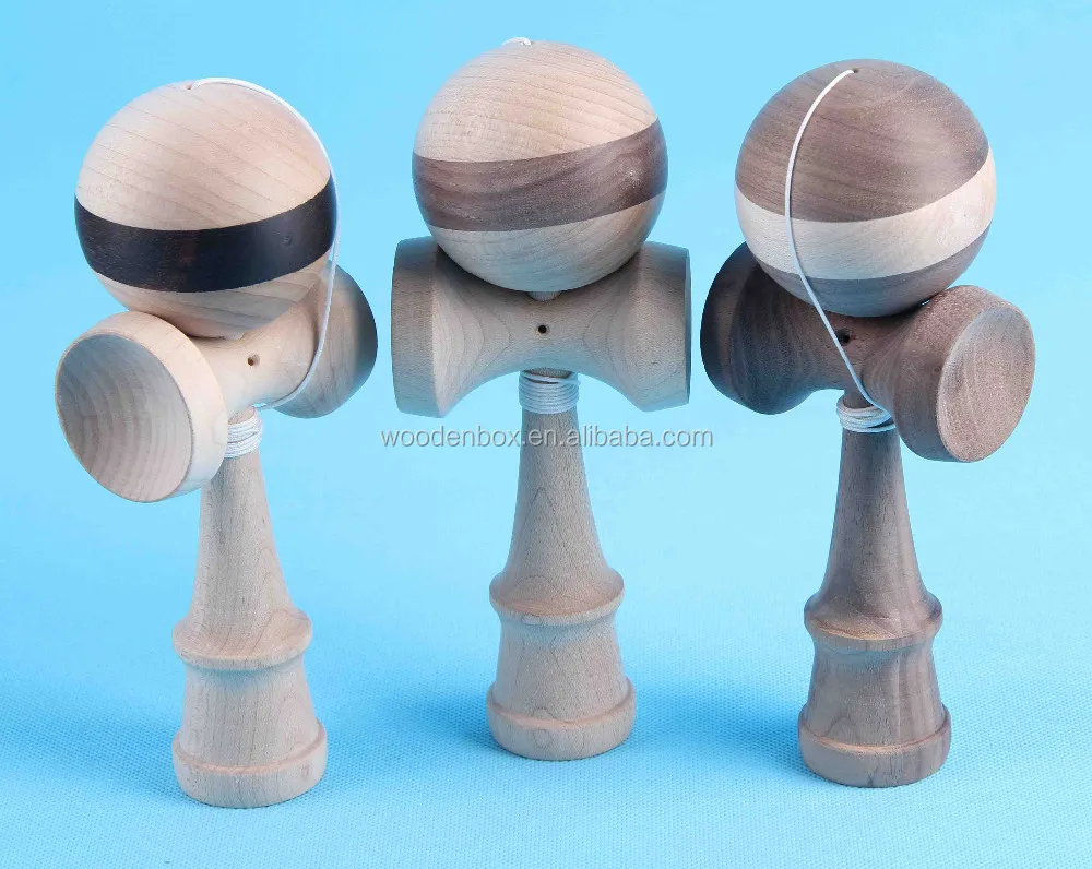 
Walnut stripe kendamas with maple ball 