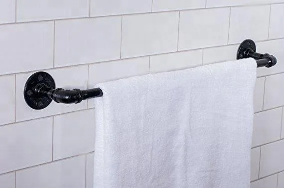
Industrial Pipe Bathroom Hardware Kit Hook Toilet Paper Holder Towel Bar 