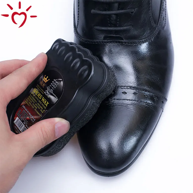 High quality Custom logo black shoe boot protection brighten nourishing cleaner shine sponge shoe polish wax