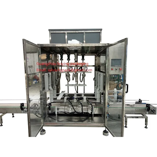 Hot selling 4,6 nozzles 25 litres packing machine jerry can anti corrosion filling machine for liquids