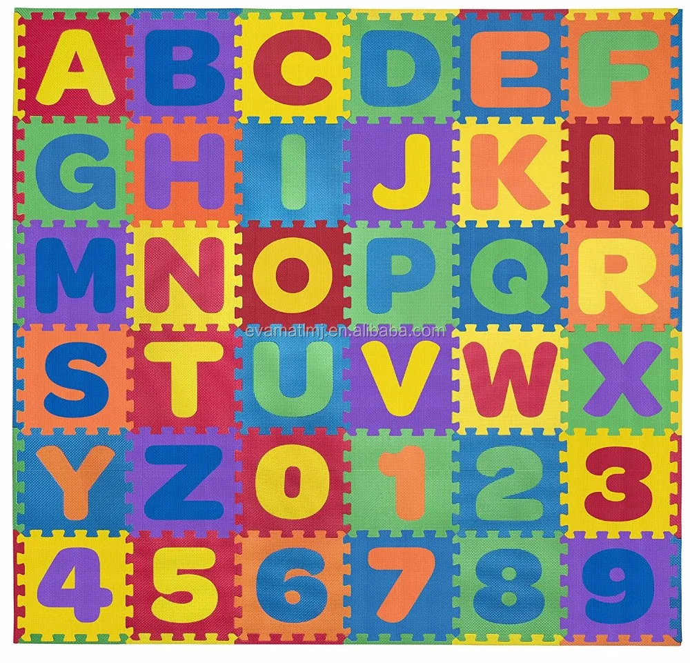 
EVA Kids Foam Play Alphabet ABC + Numbers Puzzle Mat 36 Pieces + 24 Border Edges 