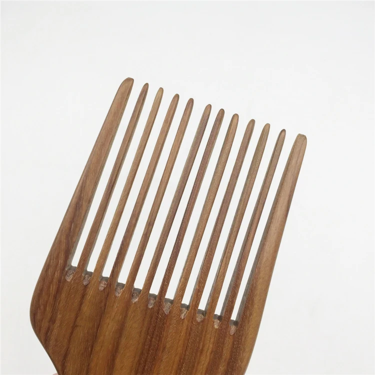 Custom wide tooth wooden hair beard comb wholesale