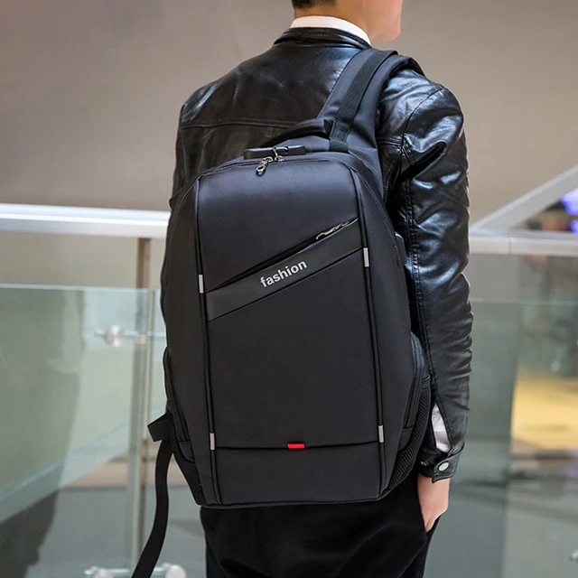 2019 new style waterproof nylon cloth backpack business casual large capacity laptop bag with USB charging headphone jack