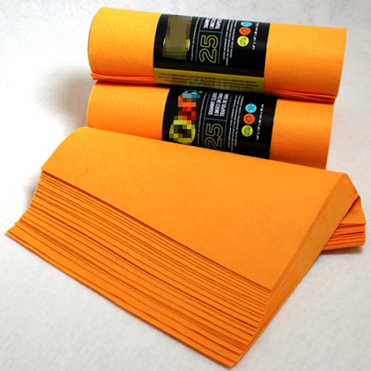 Yellow &White color Needle Punch Non Woven Shammy & Shamwow Cloth & 100% Bamaboo Fabric for Home Clean Shamwow