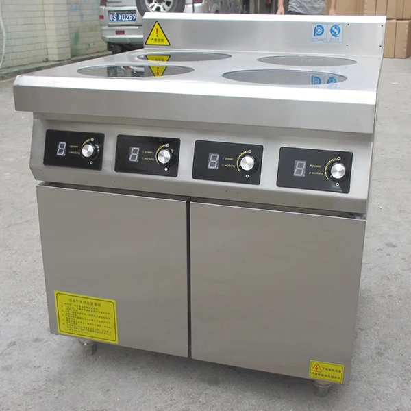 
Commercial electric range with 4 burners and one oven 