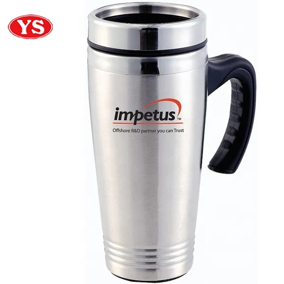 16oz double wall wholesale stainless steel auto coffee mugs with handle