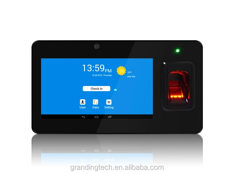 GPS/wifi/TCP/IP biometric reader Android fingerprint time attendance machine with camera and battery
