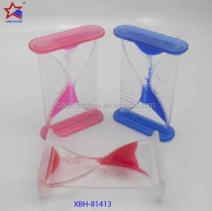 Unbreakable Plastic Reversing Flowing Non-Toxic Liquid Hourglass For Kids