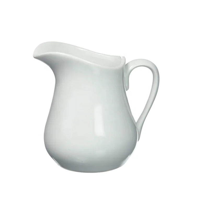 
ceramic milk coffee jug, Creamer Pitcher with Handle, Fine White Porcelain  (60807476620)