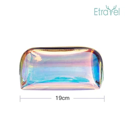 Fashion Lady Laser PVC Transparent Waterproof Toiletry Bag Portable Makeup Bag Cosmetic Pouch