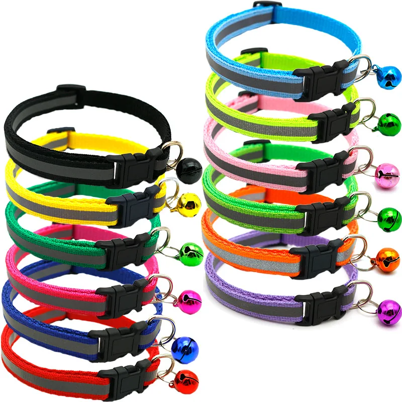 Wholesale Custom Reflective Pet Collar for Small Cats and Dogs with Bell