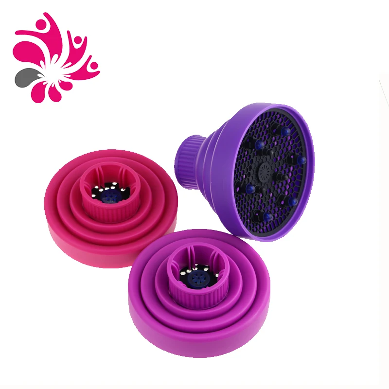 Wholesale Salon Hairdressing Professional Barber Hair Dryer Attachment Folded Curly Silicone Hair Dryer Diffuser