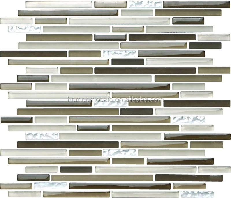 thickness 8 mm glass strip mosaic tile / kitchen backsplash mosaic for kitchen backsplash