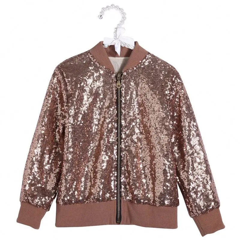 2021 OEM wholesale clothing fashion design baby girl outwear sequin jacket