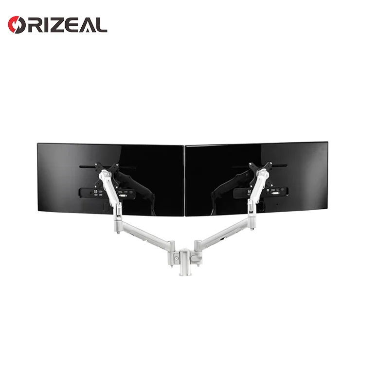 Dual Monitor Arms Fully Adjustable Desk Mount Articulating Desktop Stand For 2 LCD Screens