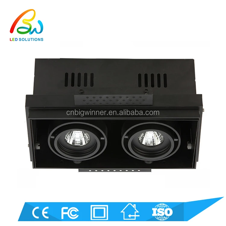 
Hot selling aluminum rectangle recessed led cob grille light 