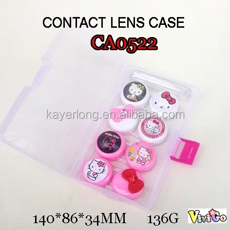 WHOLESALE  kt with butterfly deco PP box contact lens case with 4pcs lens holders CA0522