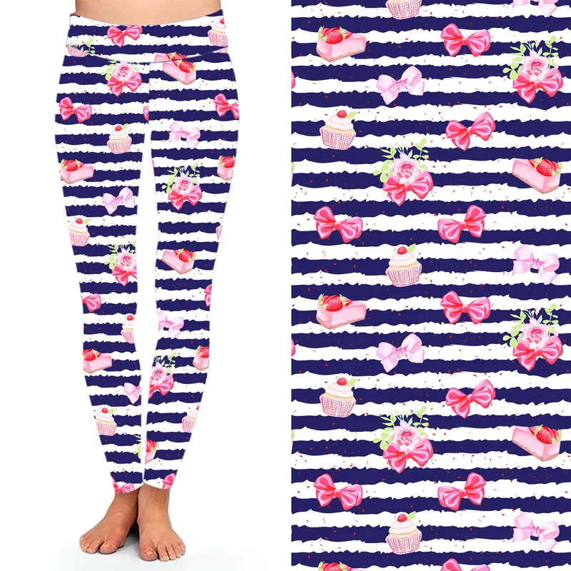 Цифровая печать с перекрестными ремешками и бантом многослойная Леггинсы с принтом из мультфильма «женские леггинсы мягкой щеткой высокого качества Леггинсы