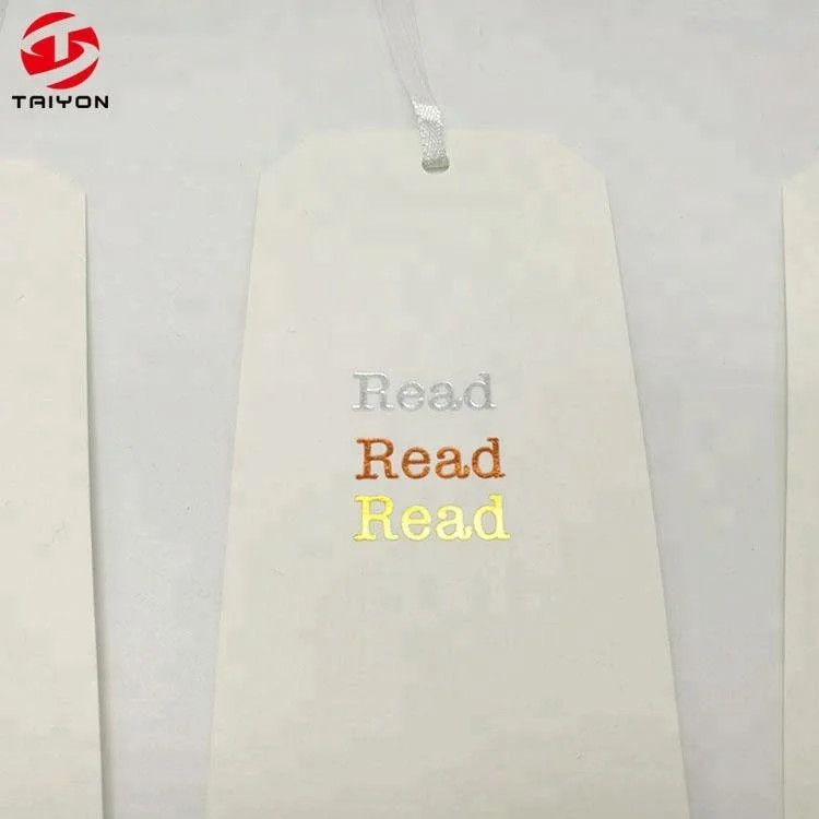 
Unique Design gold foil fancy book bookmark with ribbon 