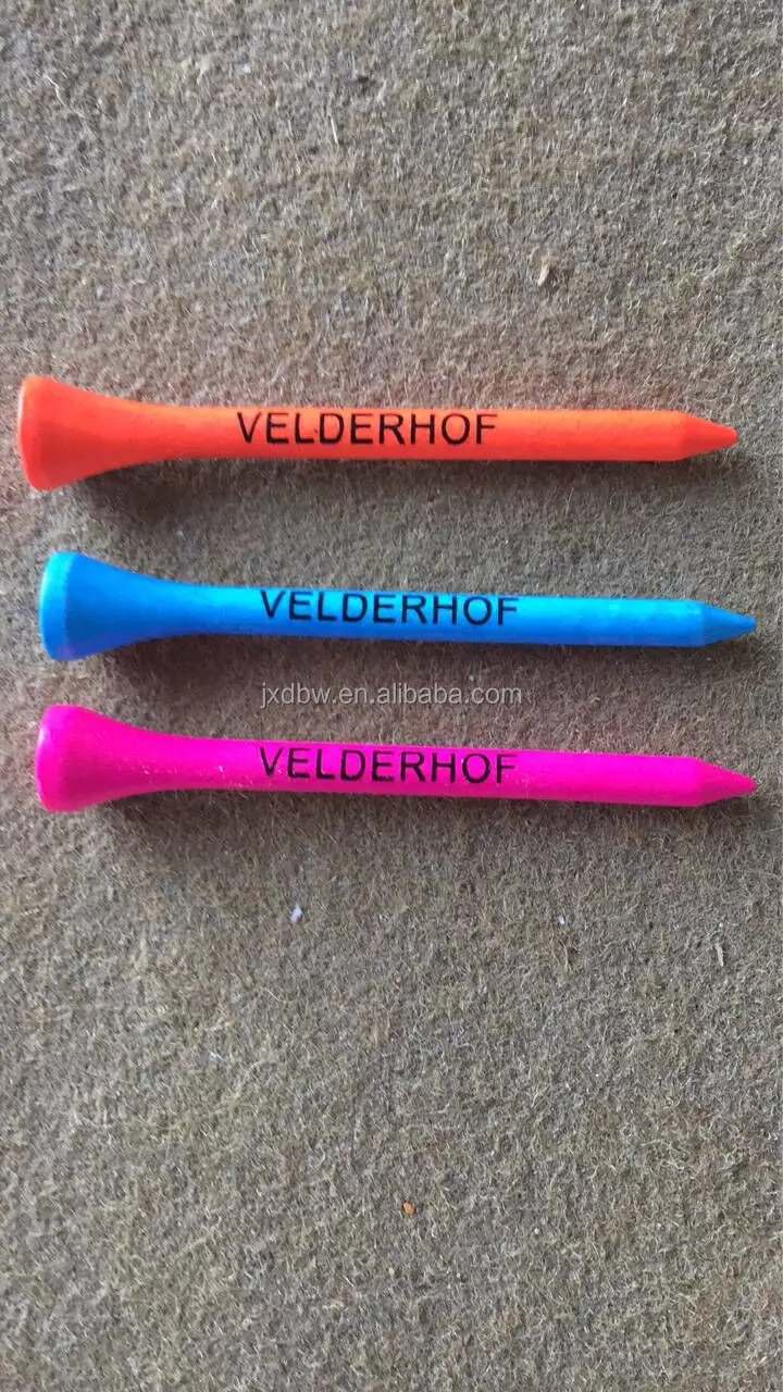 54MM logo printed wooden golf tees