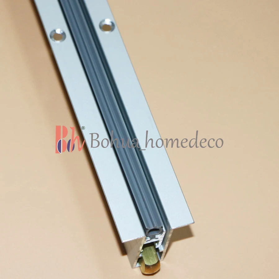 BH Wholesale Automatical Drop Down Bottom Door Seal U type Edge Sealing Bar Hidden Groove Aluminum Weatherstripping M011