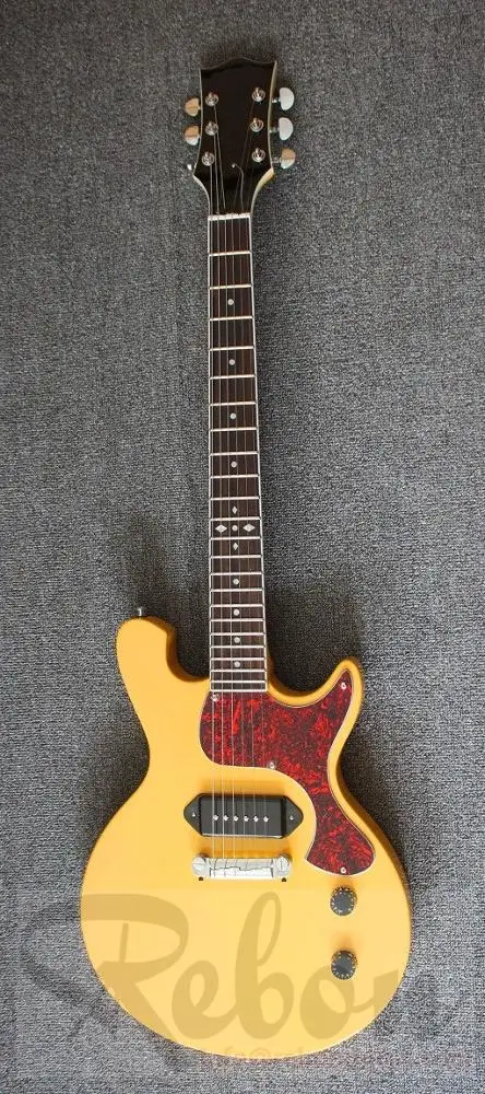 Weifang Rebon 6 String LP junior P90 pickup electric guitar in yellow colour