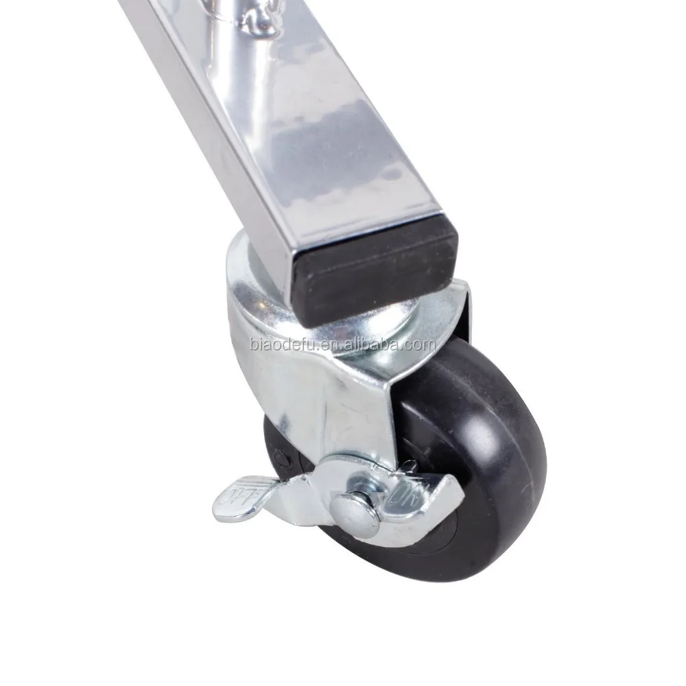 Chrome 10-Tier 50-Pair Stainless Steel Shoe Rack, Sturdy Rolling Steel Shoe Organizer with Non-Slip Bars