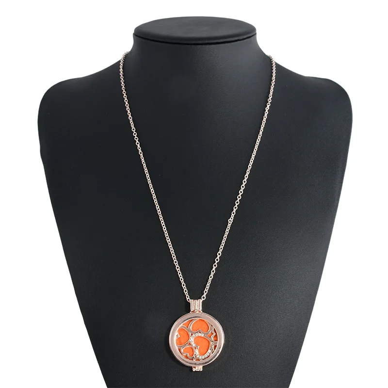 Perfume Essential Diffuser Box Pendant Necklace for Women Girls  Gold Plated Oil Diffuser Locket Necklace Jewelry