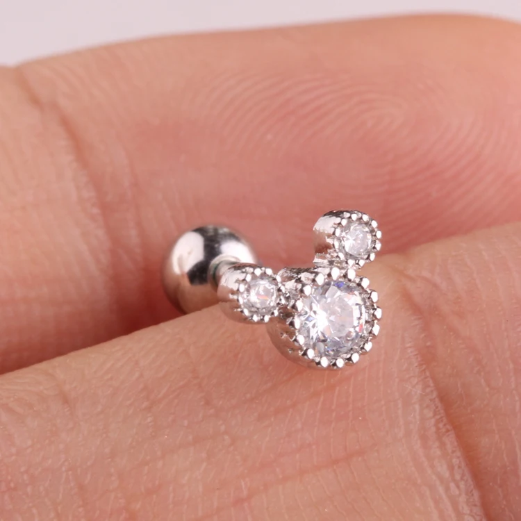 Fast Delivery  Cute little Mouse anti Helix Lead Nickle Free Tragus Jewelry