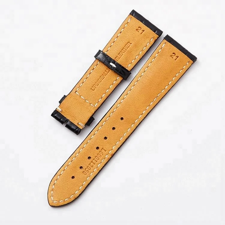 
Handmade white line crocodile leather watch strap bands 12-24mm for longines Master L2. watch 